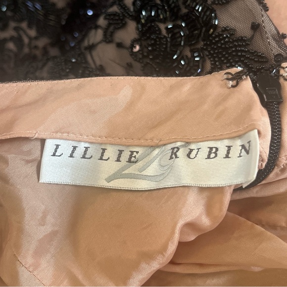 Vintage Lillie Rubin Beaded Mini party DRESS Black S (Read Description) - Picture 2 of 7